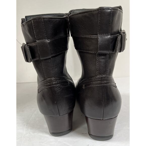 Clarks‎ Artisan Dara Side Zip Brown Leather Ankle Booties 85961 Woman's Size 11M - Picture 4 of 9